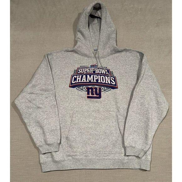 NWOT Reebok New York Giants Hoodie Sweatshirt 2008 Super Bowl Champions Grey 2XL - Picture 1 of 7